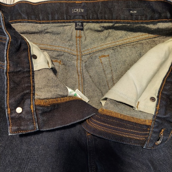 J Crew 484 Slim‎ Fit Jeans Men Size 32x34 (32x33.5 actual) Dark Blue Denim - Picture 5 of 8